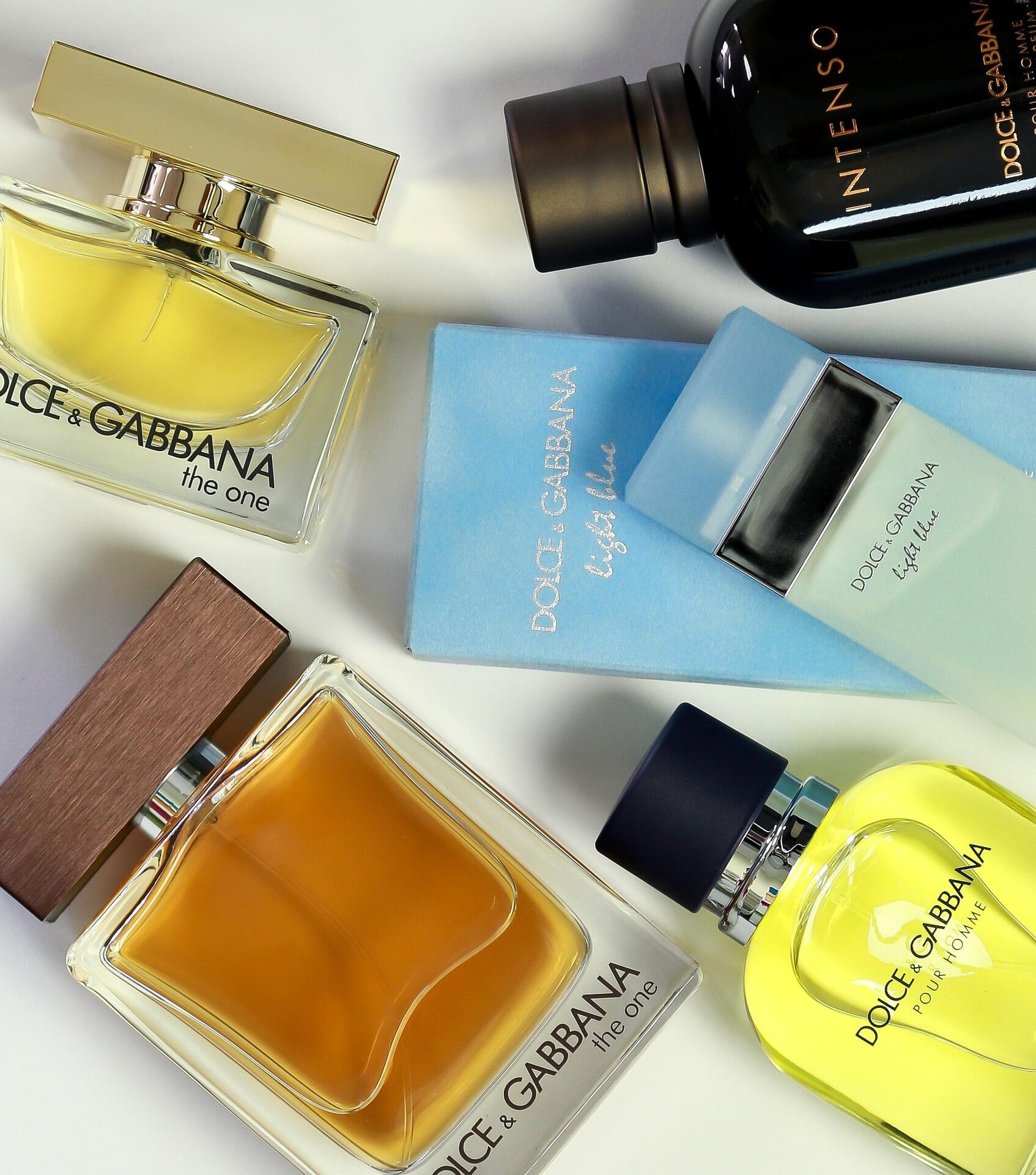 fragrance bottles on a table